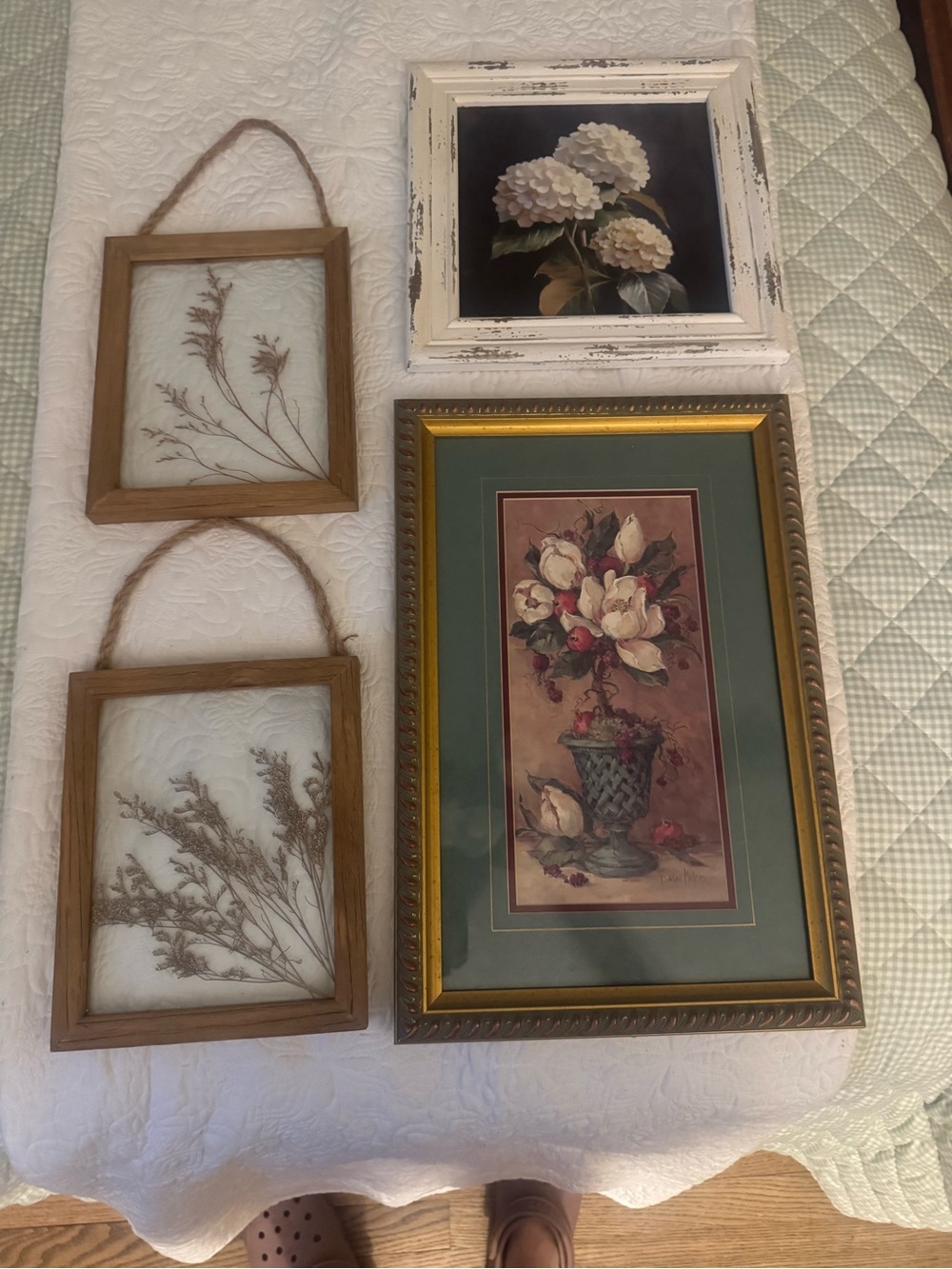 Framed Botanical Wall Art Set - Neutral Tones Cottagecore farmhouse